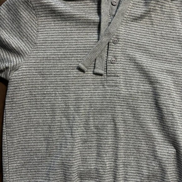 Jachs New York Sweatshirt Mens M Hoodie Blue Gray Striped Recycled Fleece - Picture 4 of 8